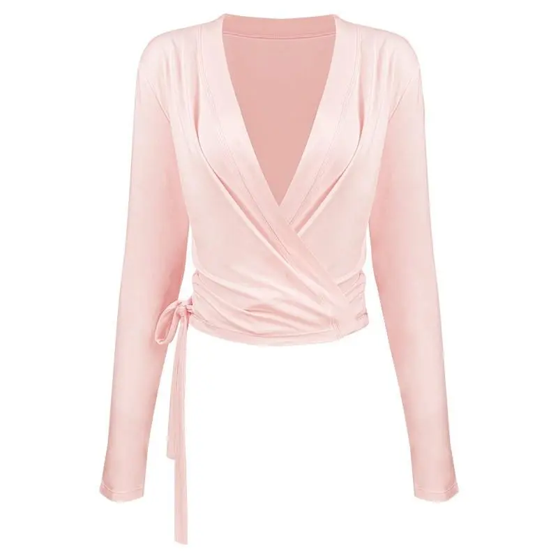 Women Yoga Crisscross Strap Long-Sleeved Top Airy Loose Activewear for Pilates Jogging  Outdoor Gym Fitness