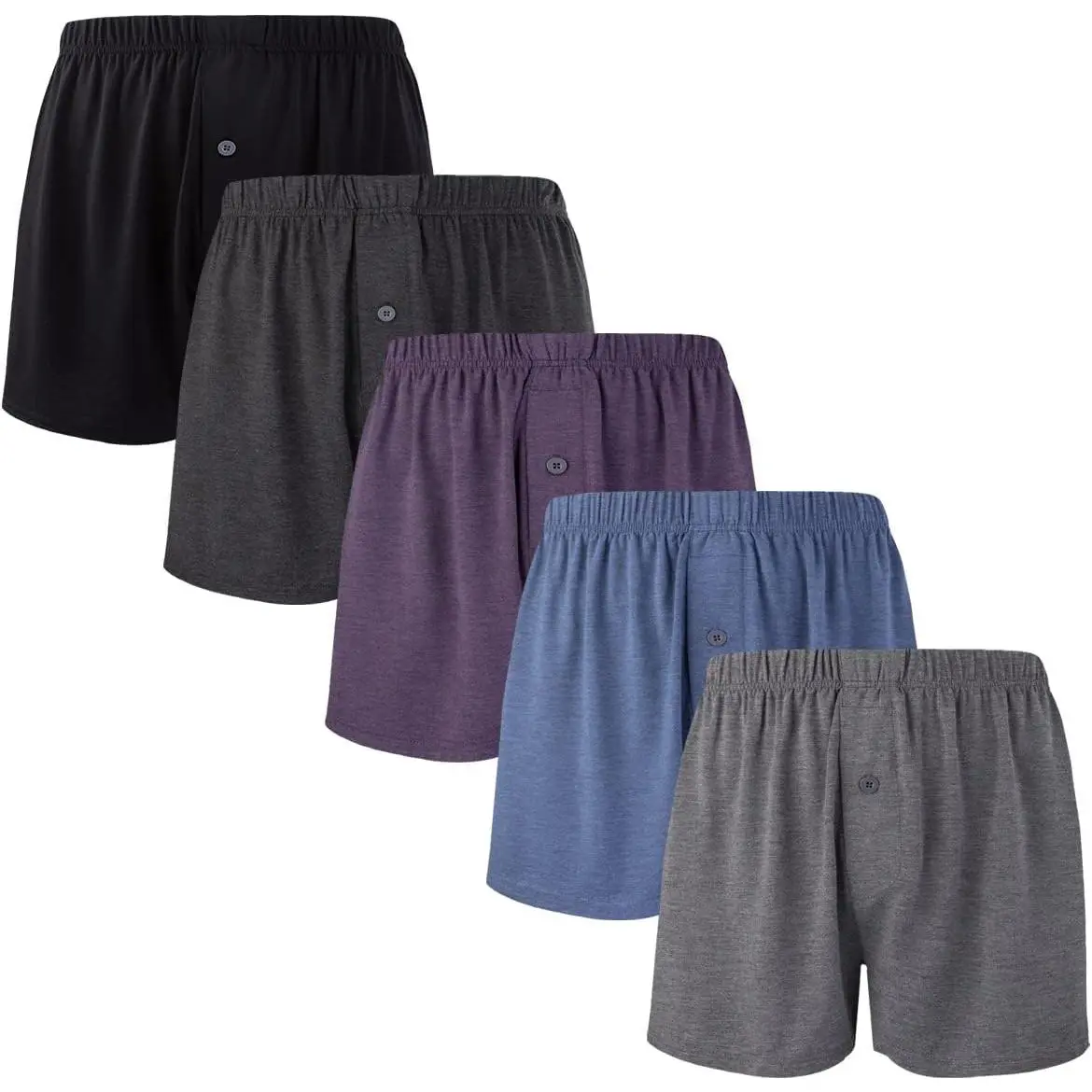 Men's Boxer Shorts, Classic Loose Fit in Cool Bamboo Fabric, Soft & Breathable Menswear Underwear with Elastic Waist, Bamboo Boxer Briefs, Daily Casual Underwear, Elastic Waist Underwear
