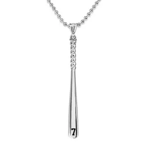 Everything Baseball Sports Jewelry Gift - Bat Shaped Pendant 20" Necklace with Custom Sports Number