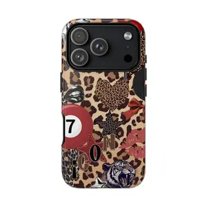 Y2K Cheetah Print Phone Case Lucky 7, Retro Glam Cover, IT Girl, Cute Iphone Cover For 17 16 15 14 13 12 11 X