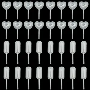 100 Pcs 4ml Mini Plastic Pipettes for Cupcakes Strawberry Chocolate, Birthday Party and Holiday Decoration