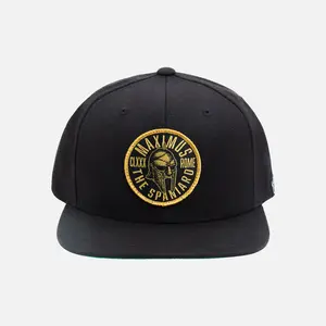 Maximus Rome The Spaniard Themed Snapback Hat - Detailed Gladiator Helmet Design, Woven Design, Woven Structural Cap, Snapback Closure