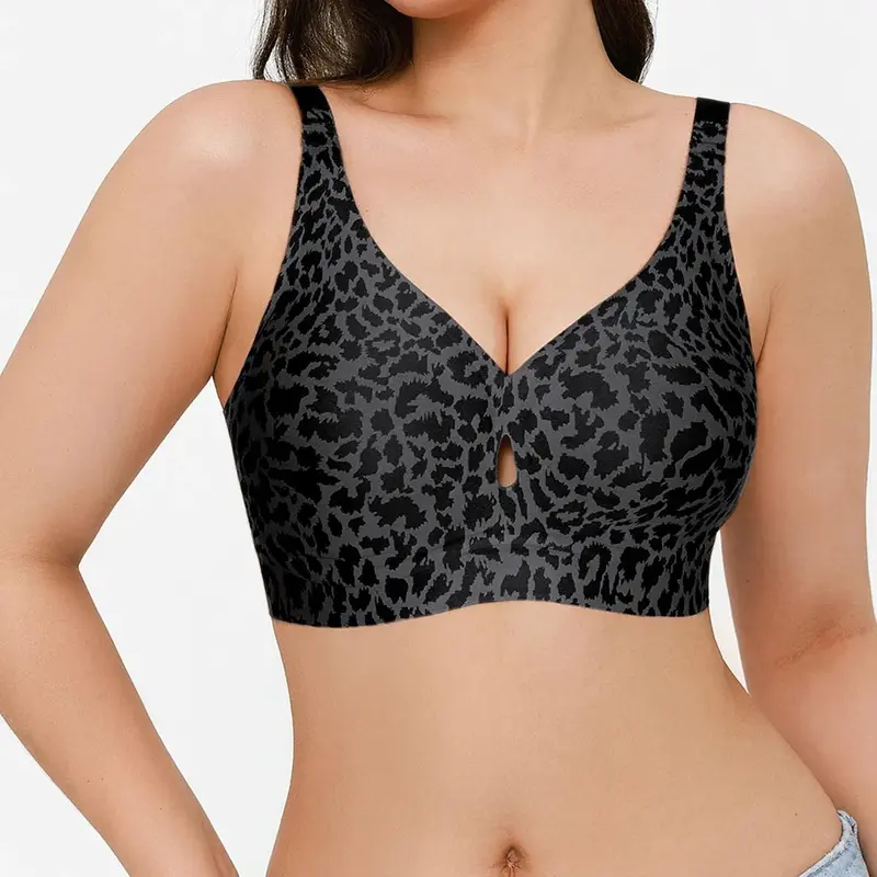 Popilush Cooling Bra Deep V Bralette - Keyhole Detail Wireless Bra with Soft Support for All Seasons Women's Underwear & minimizer bra