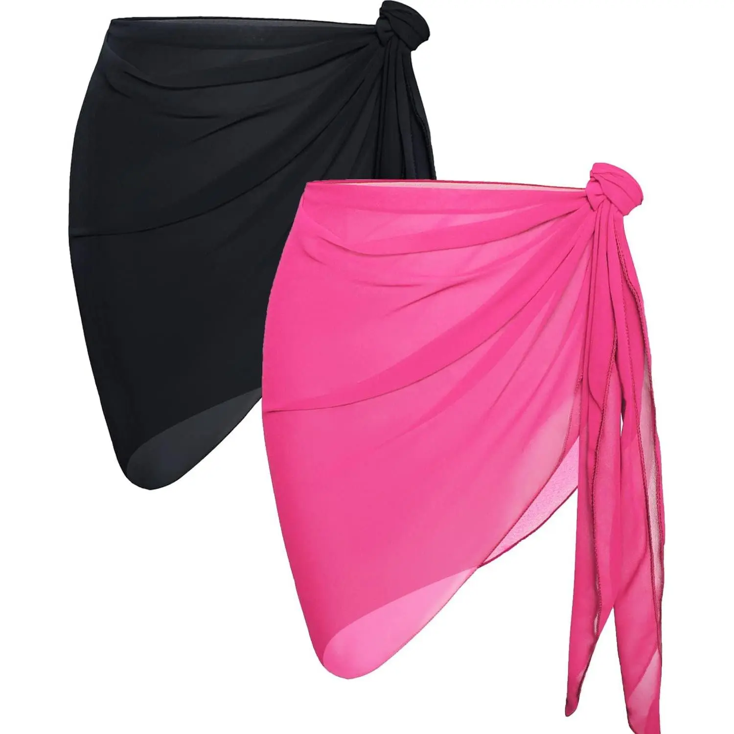 Women's 2-Count Sheer Beach Sarong Wrap Skirt - Bathing Suit Cover-Ups for Swimwear, Suitable for Beach, Lake, River Use, 1 Size for Daughters, Swimsuit