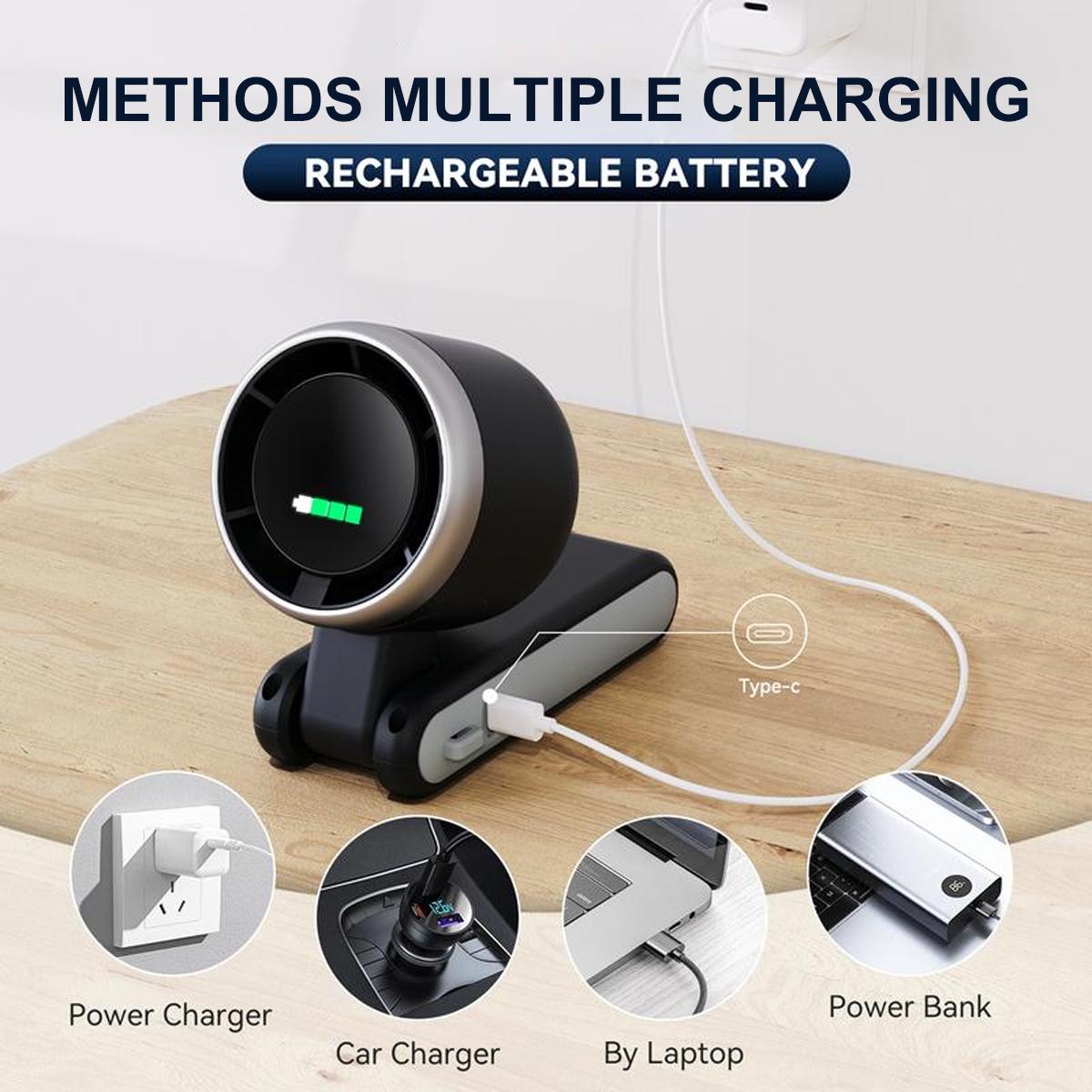 Portable Handheld Turbo Fan, 5 Gear Wind, Up to 10 Working Hours, 3 IN 1 Hand Fan Rechargeable with Air Turbo Tech Cooling Fan for Outdoor Activities, Travel, Working, Summer Gift