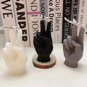 Hand Candle - Unique Design with Peace Sign Gesture for Home Decor and Aromatic Therapy