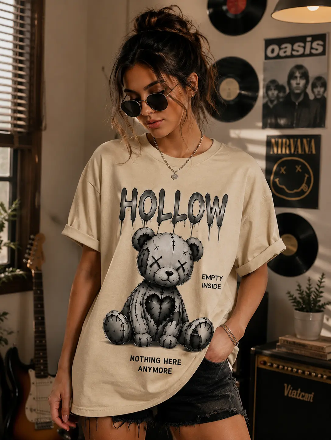 Comfort Colors Hollow Teddy Bear Graphic Shirt