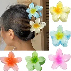 Jewelry - Fashion Flower Hair Clips For Women Bohemia Large Hair Claw Clamp Hairpins Barrettes Girls Beach Hair Accessories Headwear Gifts