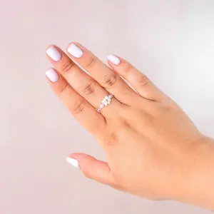 Daisy Flower Rings, Handmade Ring Sets, Stackable Everyday Wear Jewelry, Minimalist Beaded Rings, Bridesmaid Jewelry, Gift Ideas For Her, Gold Beaded Flower Ring, Transparent Beaded Women Ring