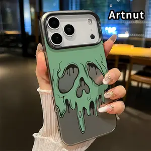 Melting Skull Vision Pattern Phone Case for iphone 17 Pro Max 16 Plus 15 14 13 12 11 XR Air E Ultra Thin Raised Edges Camera Protection Hard PC Back Cover for Girl