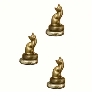 3-Piece Cat Hinge Magnet Set, Resin Door Hinges Magnetic Small Statue Decor, Gothic Cat Door Ornament, Cute Pet Accessory