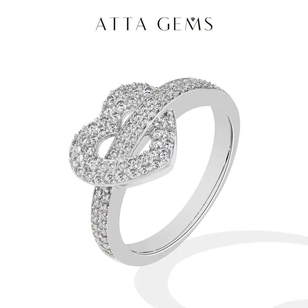 Heart Design Lab-Created Moissanite Ring for Women Fine Jewelry Shining Daily wear Mother's Day Gift R254