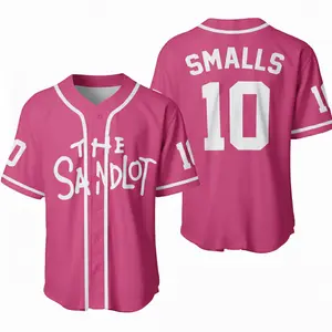 Youth Kids And Adults Smalls 10, The Sandlot Baseball Jersey (Pink)