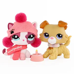 Mini Pet Figures Set, Cute Cat and Dog Action Figurines with Accessories, Collectible Small Animal Toys for Kids, Pretend Play Cake & Winter Outfit Playset, Ideal Gift for Boys & Girls Ages 4+