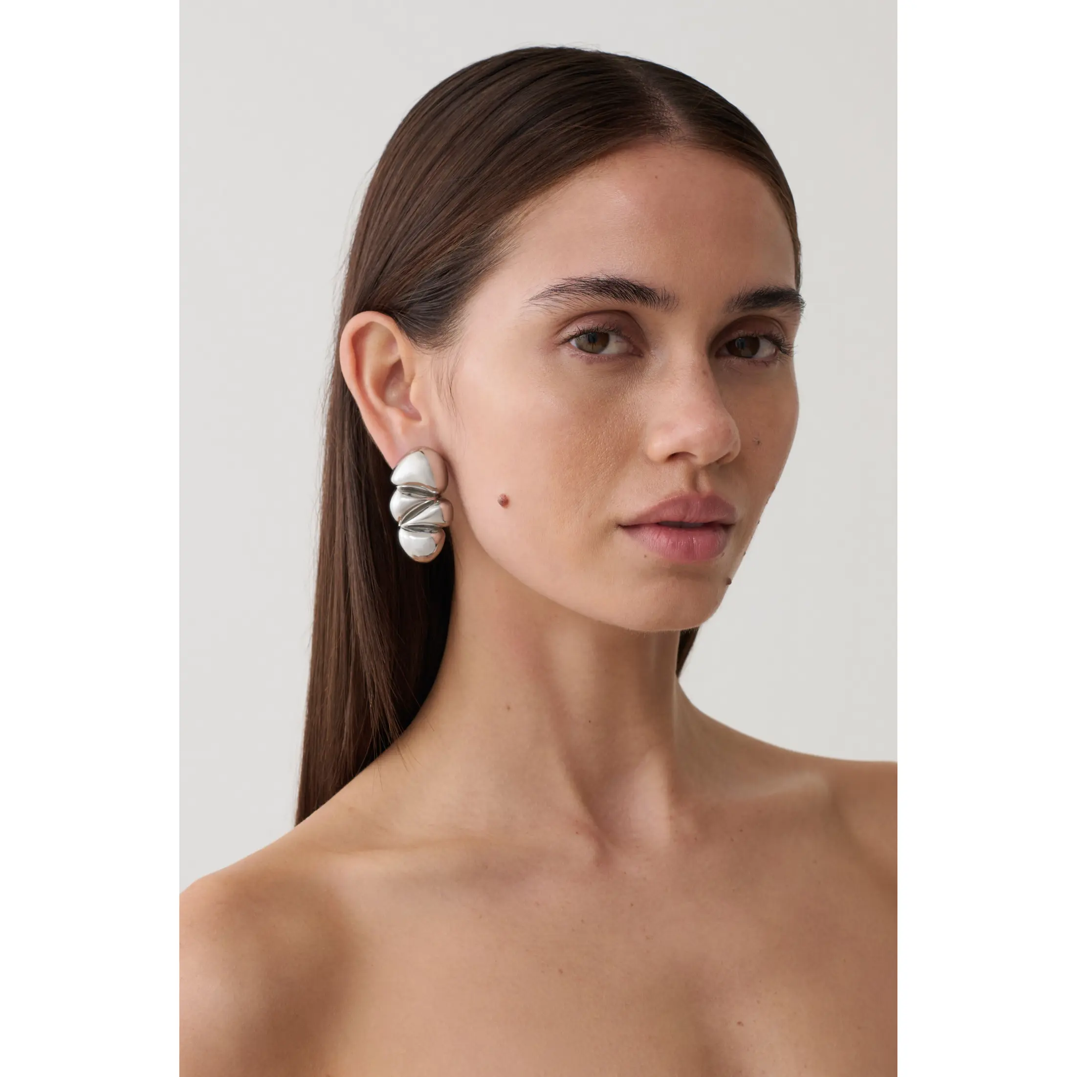 Marney Four-Stack Pebble Earrings - Silver