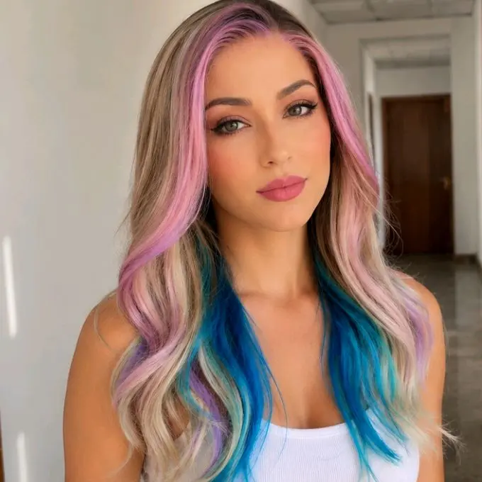 Watered Souls K139809 Mermaid Blonde.  20"  synthetic wig bundle. 13x4 lace, 130 density, 350 heat tolerance.  Complete bundle must be returner for full refund.