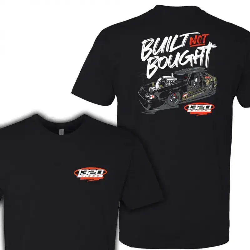 180g[100%cotton]1320 Video "Built Not Bought" Racing Shirt – Drag Racing Performance Car Graphic Design – Gift for Gearhe, Car Builders & Motorsports Fans – Perfect for MenCHEN JX Shop