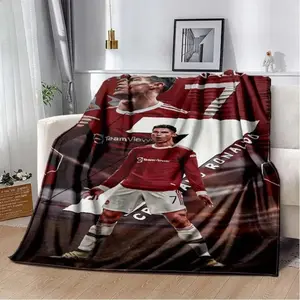 Soft Funny Throw Blanket Cristiano Ronaldo Cr7 Plush Flannel Blanket For Living Room Bedroom Bed Sofa Picnic Cozy Comfort Gift 30x40 40x50 50x60 80x60 Inches High-Quality Flannel Fabric Super Soft Lightweight Durable  Skin-friendly, lightweight and soft