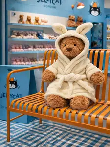 Jellycat Bartholomew Bear 40cm with Official Gift Bag – Luxury Bunny Robe Teddy, Perfect Birthday Surprise for Kids, Soft Plush Keepsake