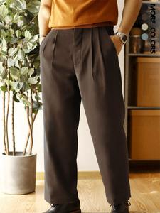 men's solid color pants without belt, loose casual comfy straight leg trousers for work office business, pants for men, men's bottoms for all seasons, relaxed pants, formal menswear, business attire clothes