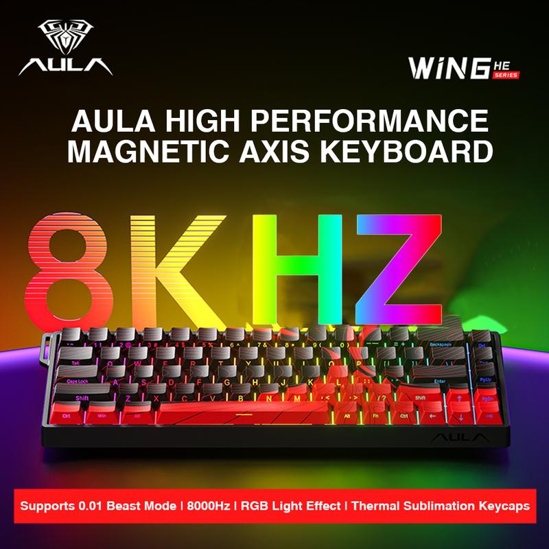 [New]Aula WIN68/WIN60 HE Magnetic Keyboard with Adjustable Actuation, Hall Effect Keyboard with 0.3ms Latency, 65% Wired Compact Keyboard, 8000 Hz Polling Rate, Hot-Swap   college school supplies  gaming accessories  keyboards for gaming