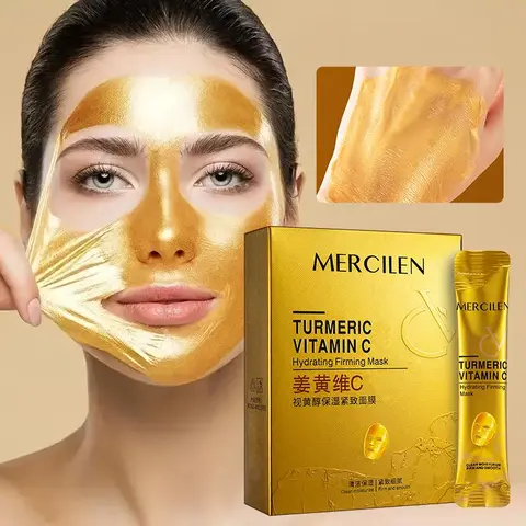 Turmeric Vitamin C Retinol Moisturizing Face Mask, 3 Boxes(30pcs) Deep Cleansing Face Masks, Hydrating and Firming Facial Treatment Mask Suitable for All Skin Types