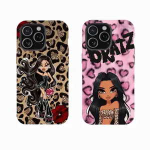 Y-B.r.a.t.z Girl phone case,Retro pink leopard print pattern,Having good protective properties,for iPhone