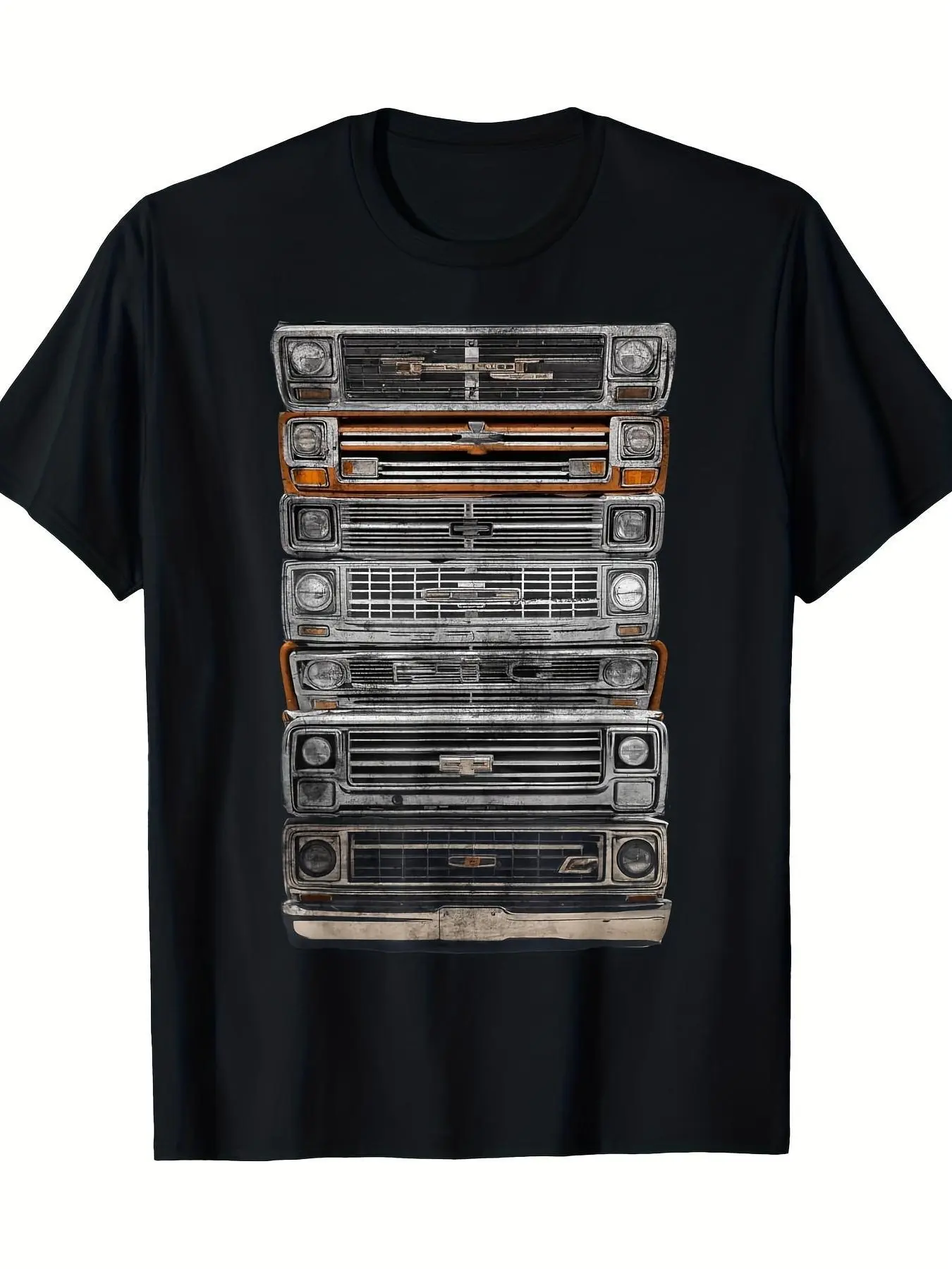 Men's Slammed Square Body Truck Graphic T-Shirt, Classic Fit 100% Cotton Crewneck with Fade-Resistant Print, M, Streetwear, Shortsleeve, Menswear, Tshirt, Mens Clothing