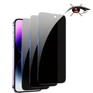 Invisible Privacy Guard for iPhone 16/15 - Anti-Spy Screen Protector (3 Pack) - No One Can See Your Screen! Tempered Cover