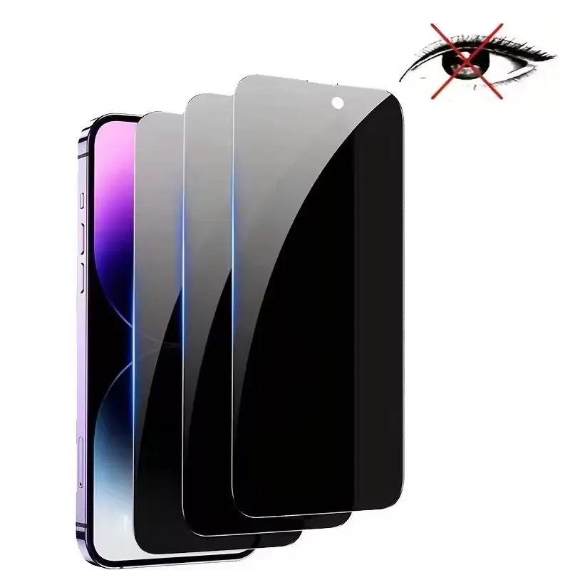 Invisible Privacy Guard for iPhone 16/15 - Anti-Spy Screen Protector (3 Pack) - No One Can See Your Screen! Tempered Cover