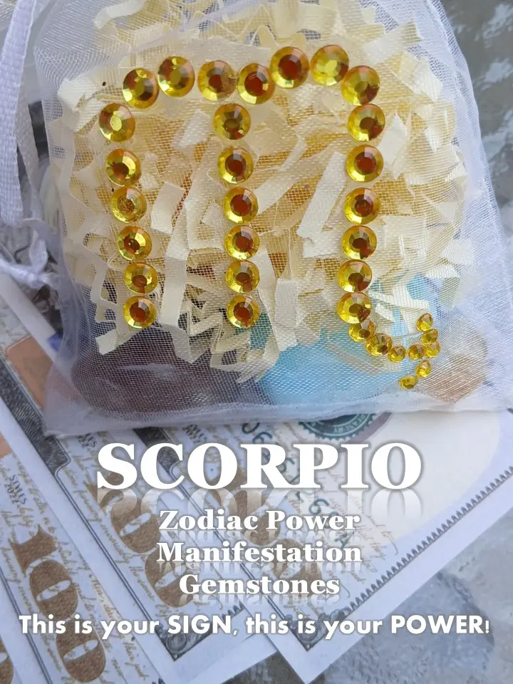 SCORPIO ZODIAC POWER GEMSTONE CRYSTAL MANIFESTATION SET