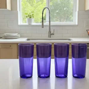 Elegant Purple Plastic Cups, Kitchenware Drinkware