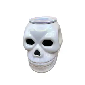 Skull Iridescent Wax Melter Fall Halloween Essential Oil Warmer Spooky