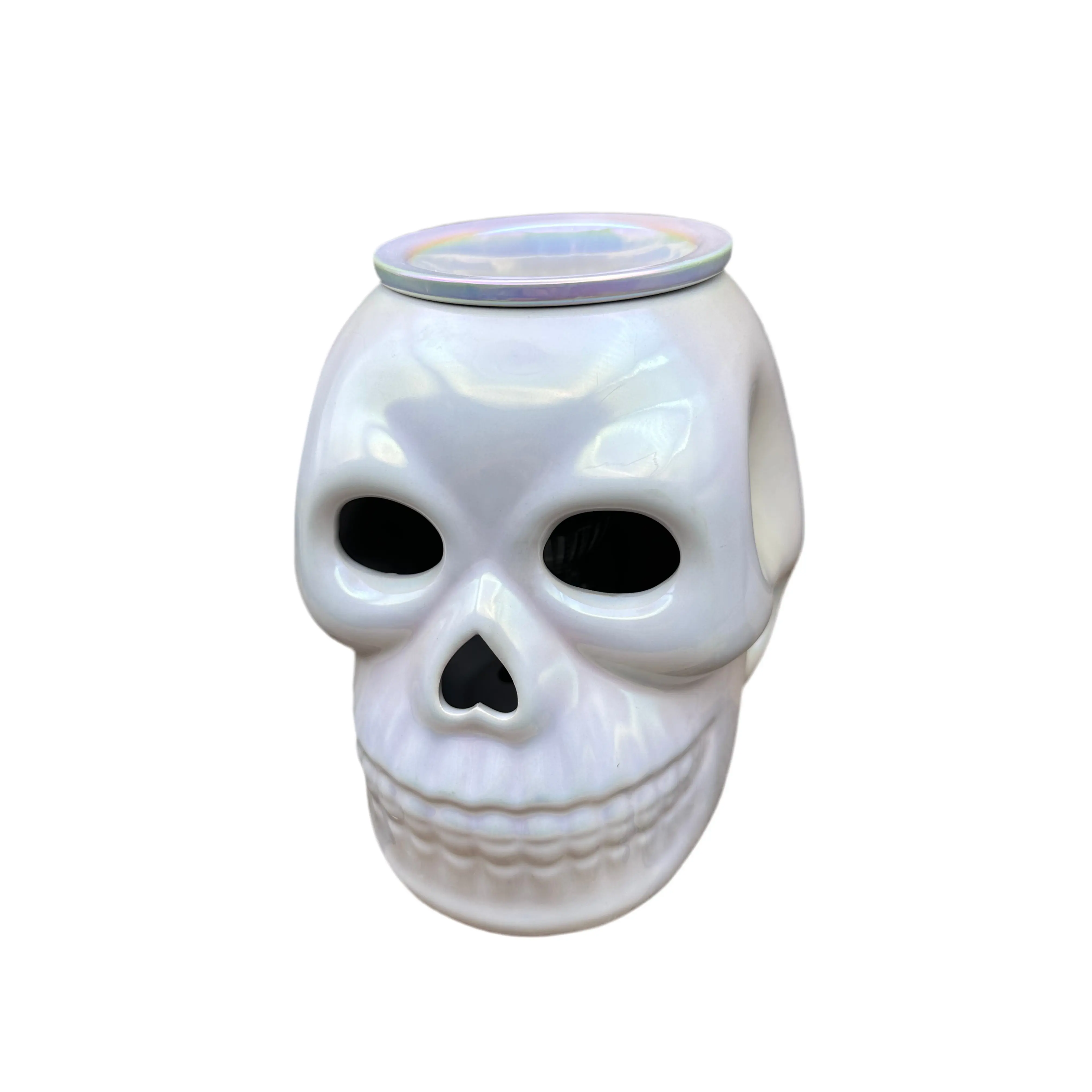 Skull Iridescent Wax Melter Fall Halloween Essential Oil Warmer Spooky