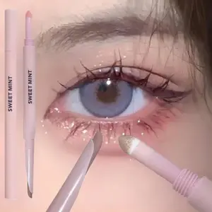 4-color Meniscus Double Head Sleeper Silkworm Pen Highlights To Lighten Shadows Waterproof Non-fading Double Head Sleeper Silkworm