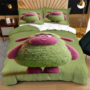 Little Sheep Susan Quilt Set, Suitable For Fresh And Simple Indoor Decoration, Suitable As a Moving Or Holiday Gift, Includes 1 Duvet Cover And 1 Or 2 Pillowcases, Without a Duvet Core And Pillow Core