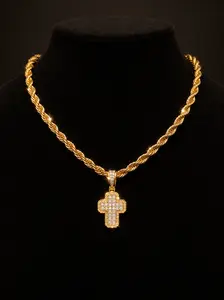 VEX Baguette Cross Pendant Necklace – Iced Out Cross Chain