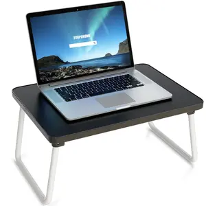 Laptop Tray for Bed or Couch, Portable Breakfast Serving Tray with Folding Legs, Foldable & Lightweight Mini Table, Laptop Stand for Working Reading Writing, Beige