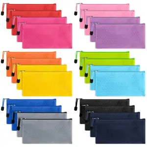 Best Selling 24pcs Pencil Pouch Bulk, A6 Size Zipper Pencil Pouches Pencil Case, Waterproof Pencil Bags for Office Supplies, Kids, Travel Accessories Stationery 12 Colors