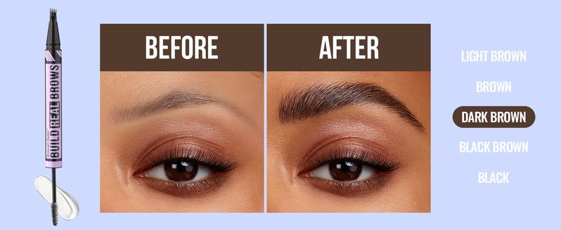 iMethod Eyebrow Pen and Eyebrow Gel - Brow Pen  2-in-1 Eyebrow Pencils for Woman with Micro-Fork Tip and Brow Gel Clear, Fuller Eyebrows, Stay All Day Makeup Cosmetic