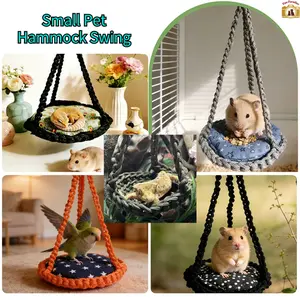 Small Pet Hammock Swing & Sleeping Bed | Gecko Hamster Squirrel Snake Parrot Reptile Nest