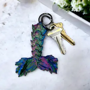 3D Printed Holographic Mermaid Tail Keychain, Vibrant Tricolor Articulated Keychain, Mermaid Lover Gift, Stocking Stuffer, Christmas Gift, Cinderwing 3D, Stress Relieving Fidget, Fantasy Gift For Girls, Fish Tail Charm, Ocean Lover Gift, ADHD Fidget