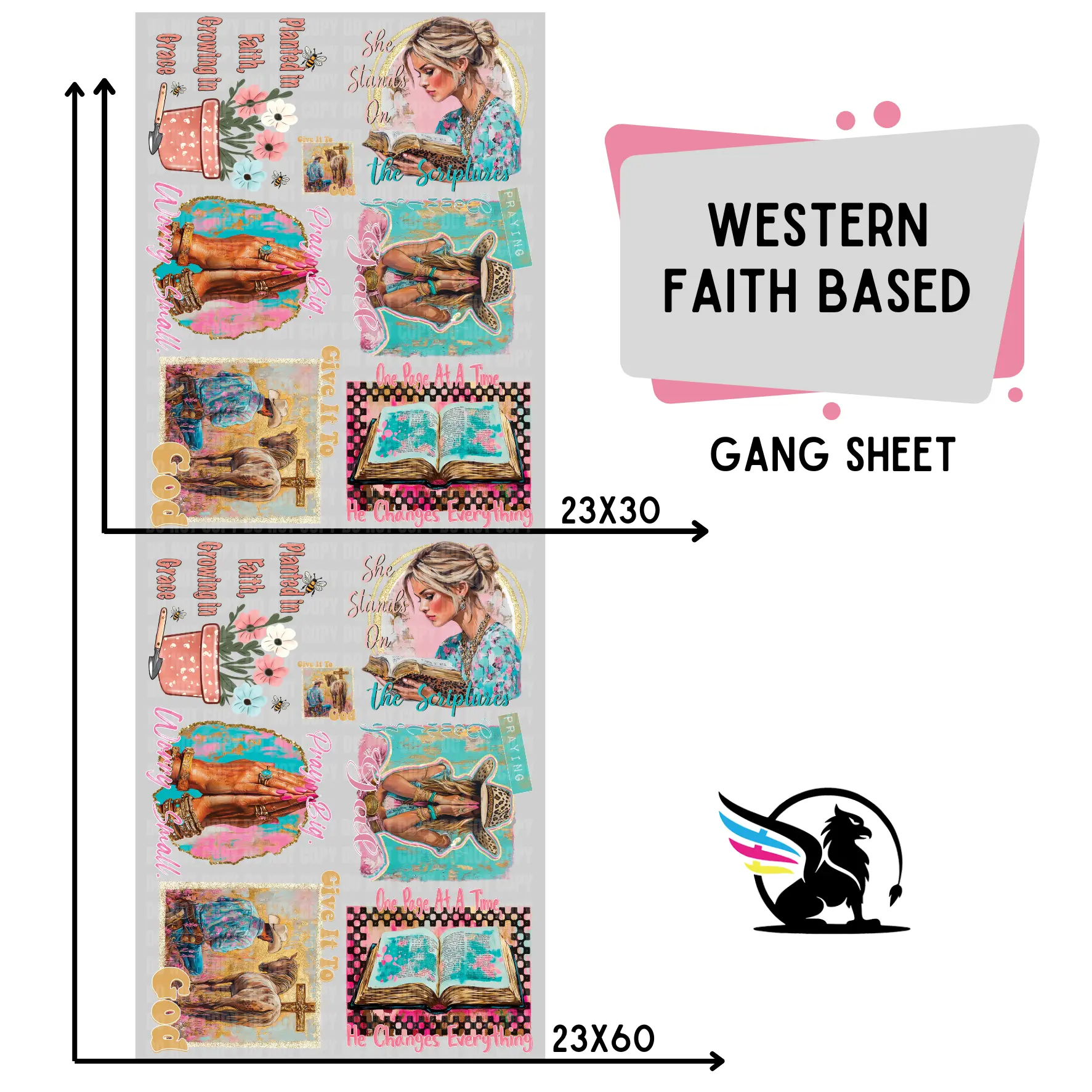 Western Faith Based | Premade DTF Transfer Gang Sheet For Graphic Tees