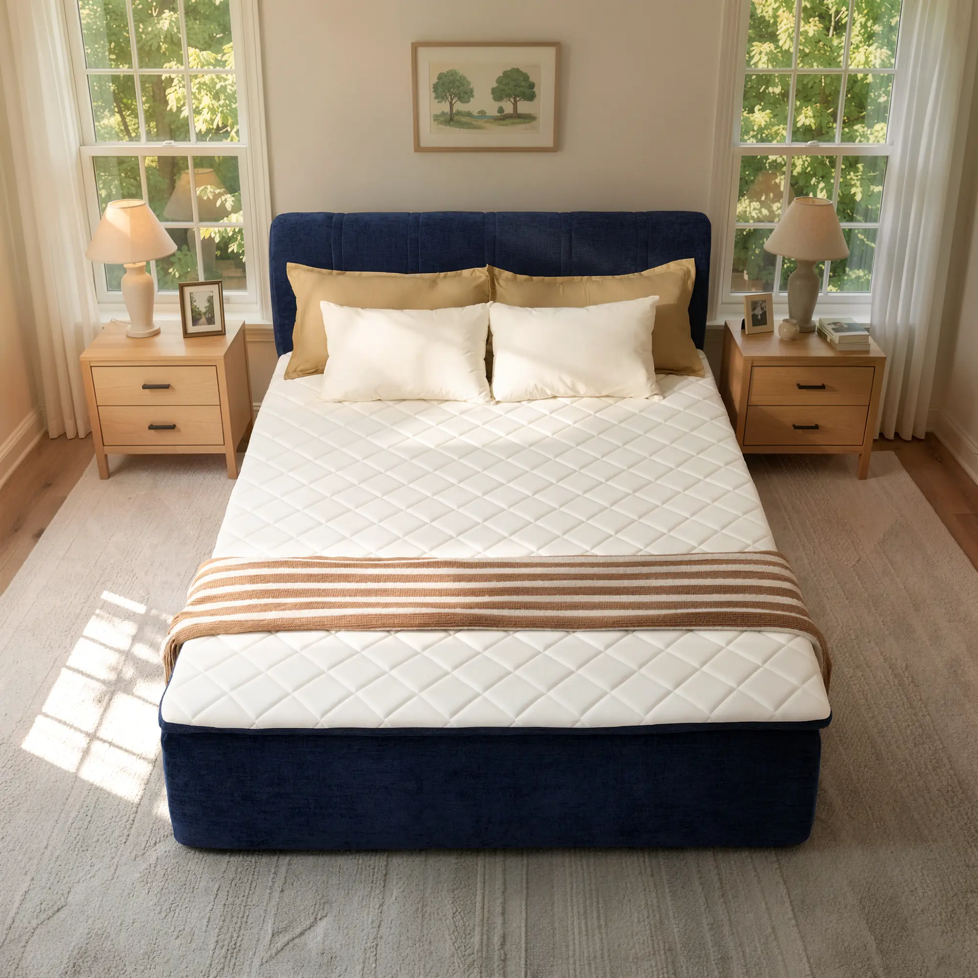 XIZZI 17" Queen Mattress - CertiPUR-US Certified, with Individually Pocketed Springs, Thick Memory & Support Foam, Cooling Ventilated Foam, Removable Headboard, Medium Plush for Pressure Relief, Memory Foam Mattress, Foam-Based Mattresses