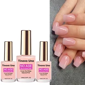 Tinovo Uno Natural Pink Decorative Nail Enhancer Nail Growth Oil 3 Piece Set Jelly Color Nail Art Enhancement Natural Nails Nourishing Peeling Manicure