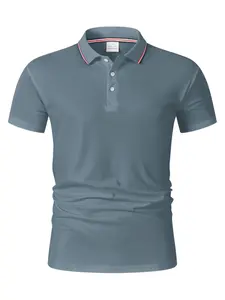 Men's Golf Polo Shirt, Colorblock Design, Business Casual Half Button Neck, Perfect Gift for Boyfriend, Stylish and Comfortable