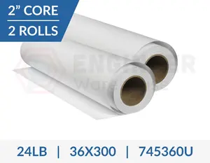 Dietzgen 36" x 300' 745 24lb Inkjet Coated Matte Paper - 2 Rolls per Carton - 745360U