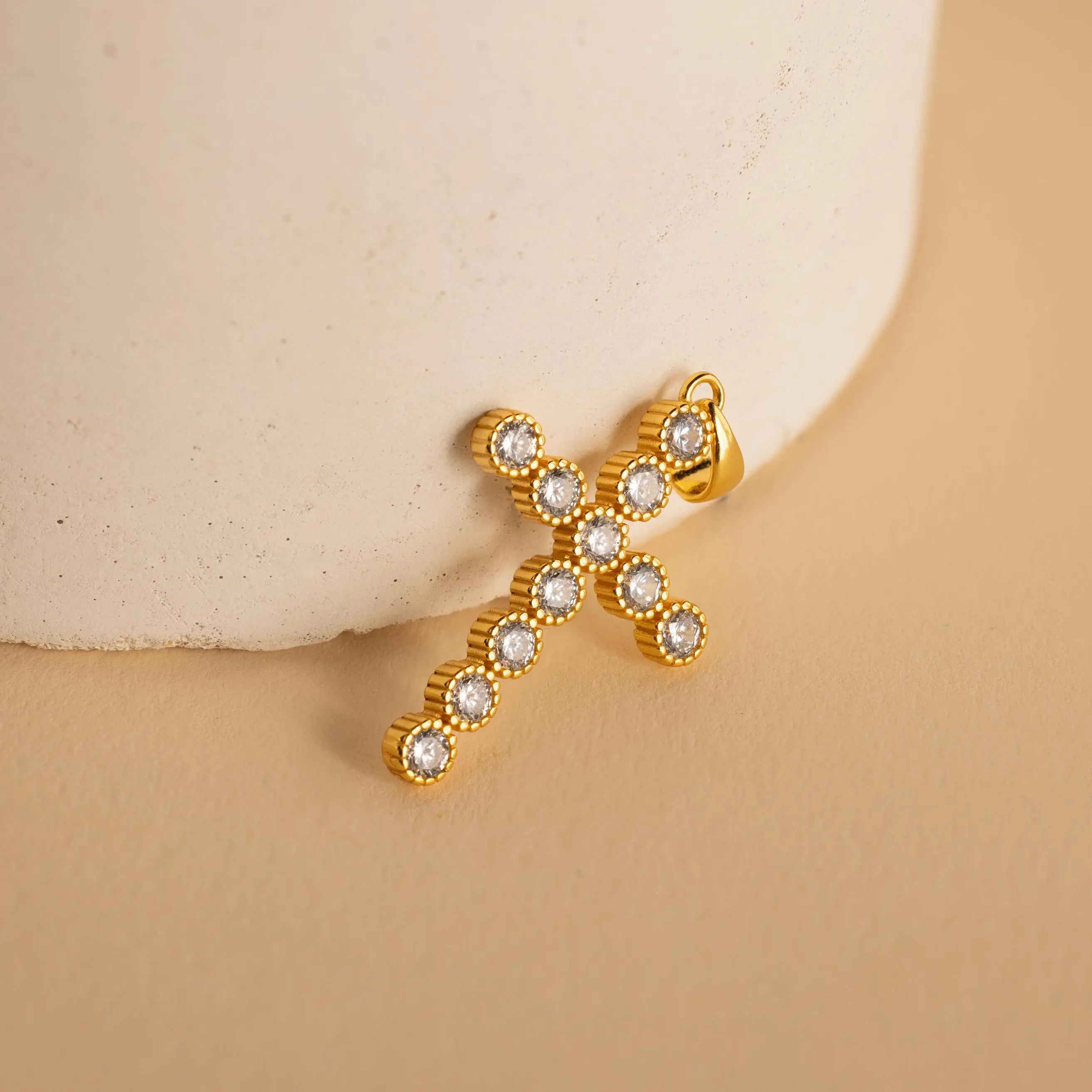 Pave Cross Charm by Caitlyn Minimalist - Gold Diamond Cross Pendant for Charm Necklaces - Minimalist Jewelry - Gifts for Her