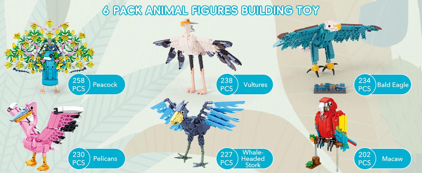 Bird Building Blocks Blind Box 8 Pack, Animal Brick Toys Surprise Set, DIY Bird Figures Toucan Crane Seagull Crow, Collectible STEM Building Kit for Kids Boys Girls, Party Favors Classroom Prizes Gift Ages 6+ Bird Building Blocks Blind Box 8 Pack, Animal Brick Toys Surprise Set, DIY Bird Figures Toucan Crane Seagull Crow, Collectible STEM Building Kit for Kids Boys Girls, Party Favors Classroom Prizes Gift Ages 6+