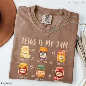 Comfort Colors Jesus Is My Jam T Shirt Boho Christian Graphic Tee Soft Comfy T Shirt